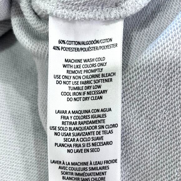 Calvin Klein Gray Cropped French Terry Sweatshirt Silver Metallic Logo - Picture 6 of 6